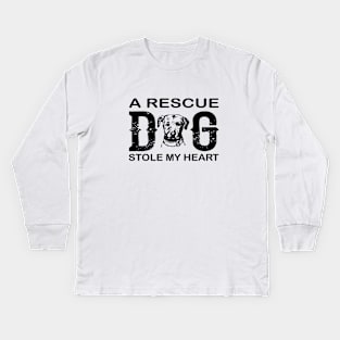 A Rescue Dog Stole My Heart Kids Long Sleeve T-Shirt